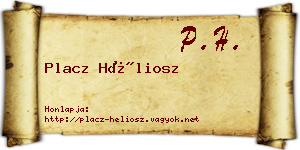 Placz Héliosz névjegykártya